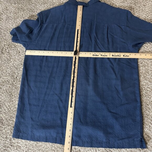 Quiksilver Waterman Men’s XL Blue Plaid Short Sleeve Button Front Shirt Casual - Picture 7 of 9